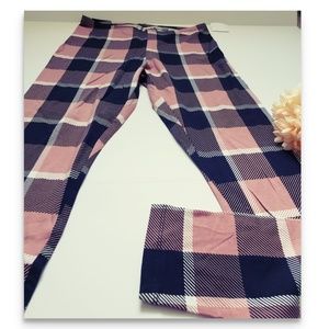 Pink plaid leggings